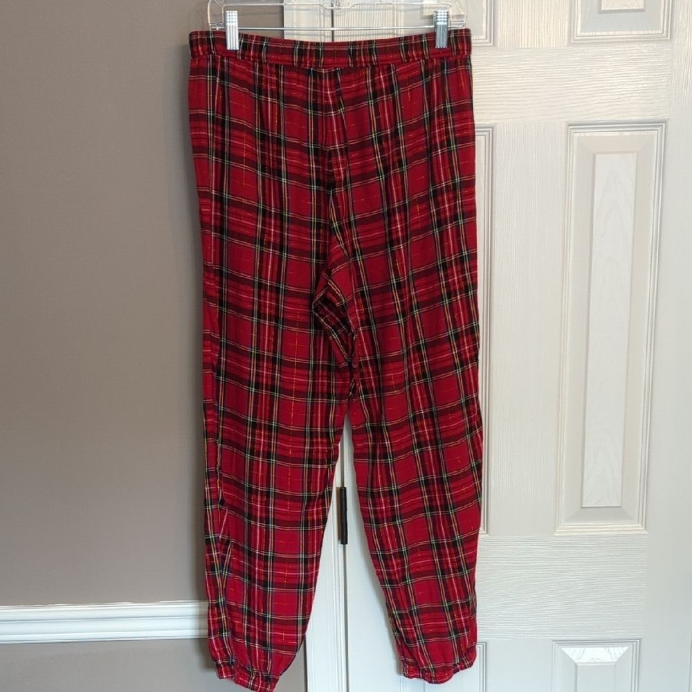 J. Crew Women's Red Plaid Pajama Jogger Pants - Picture 3 of 6